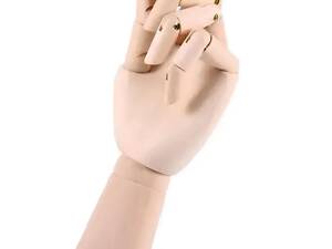 Дерев’яна рука манекен RESTEQ 25 см (жіноча) — модель для малювання, вітрин і демонстрації товарів