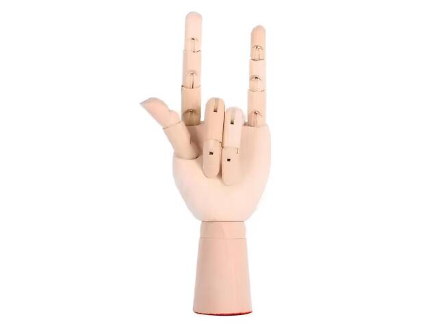 Деревянная рука манекен RESTEQ 25 см (женская) — модель для рисования, витрин и демонстрации товаров - Фото 4