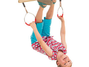 Деревянная трапеция с металлическими кольцами metal rings WCG