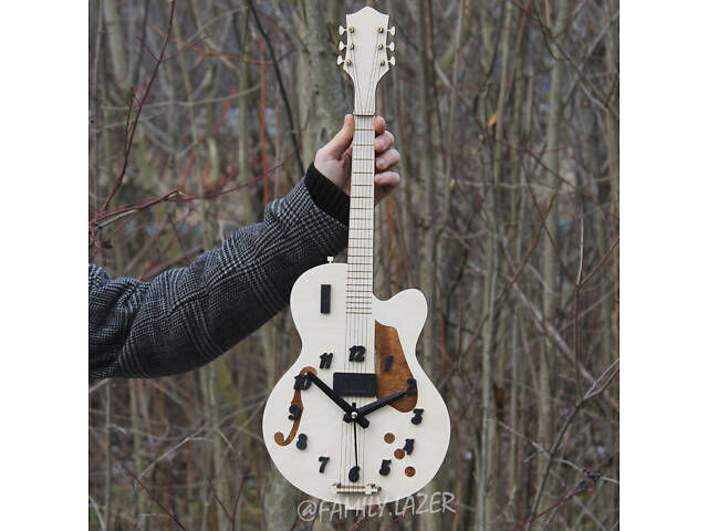 Дерев'яний годинник-гітара - Фото 1