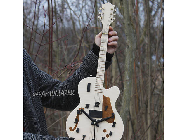 Дерев'яний годинник-гітара - Фото 4