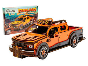 Дерев'яний 3D конструктор PuzzleOK Пікап Puz-00931 212 деталей Різнокольоровий