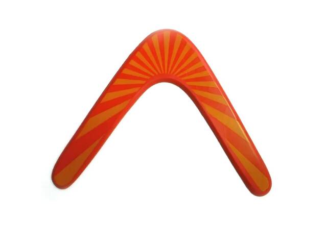 Дерев'яний бумеранг RESTEQ 32,5×29 см - спортивний бумеранг із липи, що повертається, помаранчевий - Фото 1