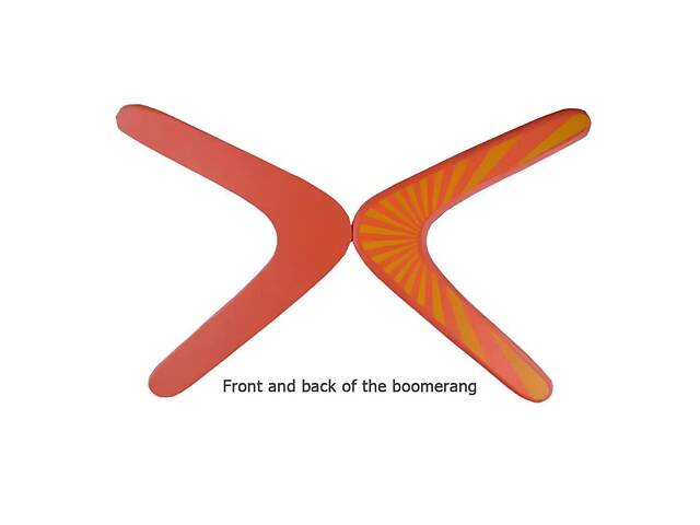 Дерев'яний бумеранг RESTEQ 32,5×29 см - спортивний бумеранг із липи, що повертається, помаранчевий - Фото 6