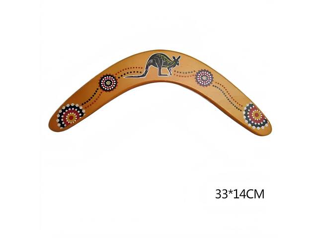 Дерев’яний бумеранг RESTEQ з липи 33×14 см — розписний бумеранг, що повертається, з натурального дерева для активного відпочинку - Фото 2