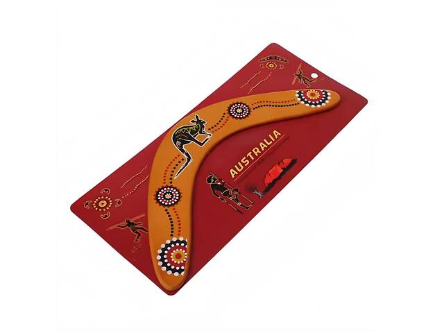 Дерев’яний бумеранг RESTEQ з липи 33×14 см — розписний бумеранг, що повертається, з натурального дерева для активного відпочинку - Фото 4