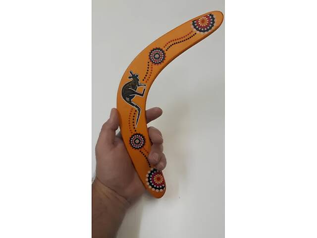 Дерев’яний бумеранг RESTEQ з липи 33×14 см — розписний бумеранг, що повертається, з натурального дерева для активного відпочинку - Фото 8