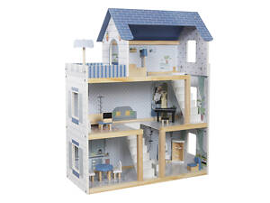 Дерев'яний ляльковий будиночок AVKO Вілла Толедо Blue + меблі