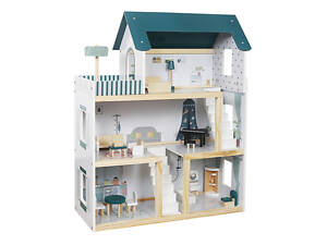 Деревянный кукольный домик AVKO Вилла Толедо Green + мебель