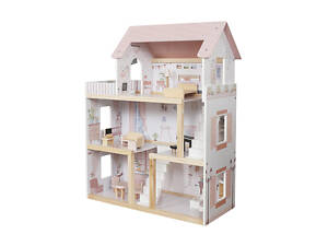 Дерев'яний ляльковий будиночок AVKO Вілла Толедо Pink + меблі