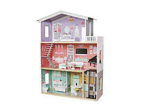 Деревянный кукольный домик для Барби AVKO Вилла Малибу + мебель