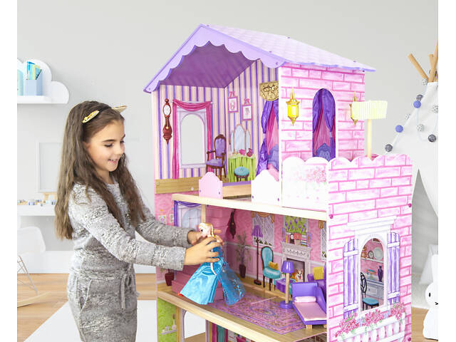 Деревянный кукольный домик для Барби AVKO Вилла Магнолия + мебель - Фото 5