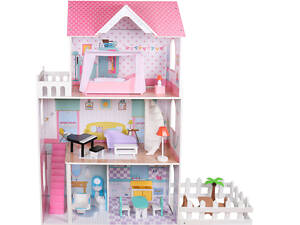 Дерев'яний ляльковий будиночок для Барбі AVKO Вілла Севілья + меблі
