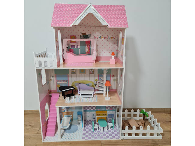 Дерев'яний ляльковий будиночок для Барбі AVKO Вілла Севілья + меблі - Фото 3