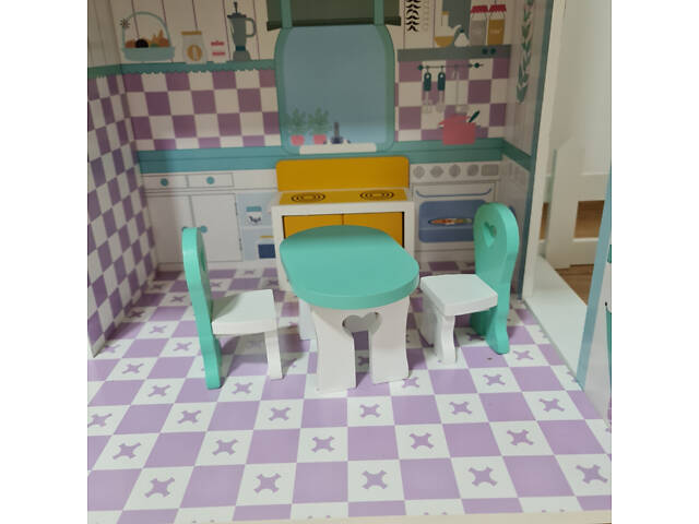 Дерев'яний ляльковий будиночок для Барбі AVKO Вілла Севілья + меблі - Фото 7