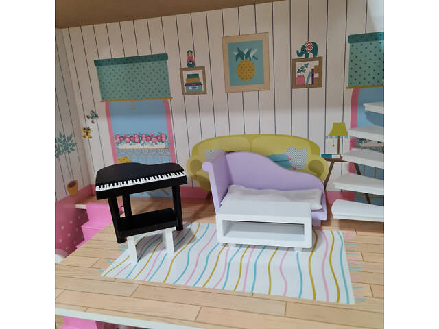 Дерев'яний ляльковий будиночок для Барбі AVKO Вілла Севілья + меблі - Фото 8