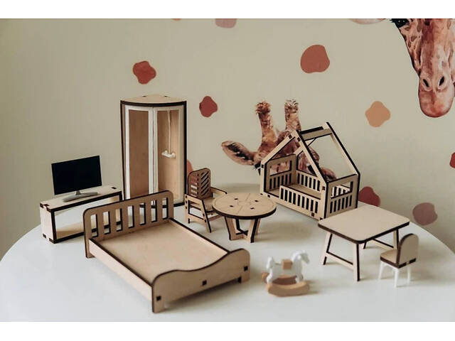 Дерев'яний ляльковий будиночок Морська вілла комплектація Лайт 75х60х60 см з набором меблів - Фото 3