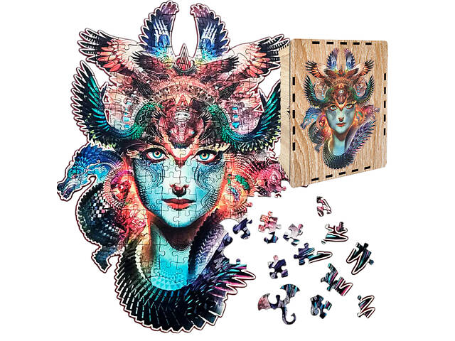 Деревянный пазл А3 Dharma Dragon 215 фигурных элементов 43х32.3 см в подарочной коробке