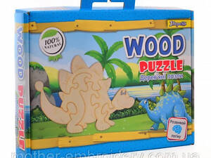 Дерев'яний пазл Динозавр розвиває дрібну моторику Пазли Вкладиші українська версія