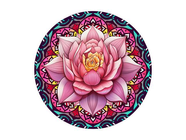 Дерев'яний пазл для дорослих Лотос Мандала Rao в подарунковій коробці 28 x 28 см 200 деталей. - Фото 2