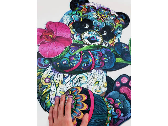 Дерев'яний пазл Панда 396 фігурних елементів у подарунковій упаковці 48,5х65 см - Фото 2