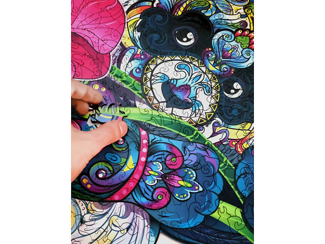 Дерев'яний пазл Панда 396 фігурних елементів у подарунковій упаковці 48,5х65 см - Фото 6