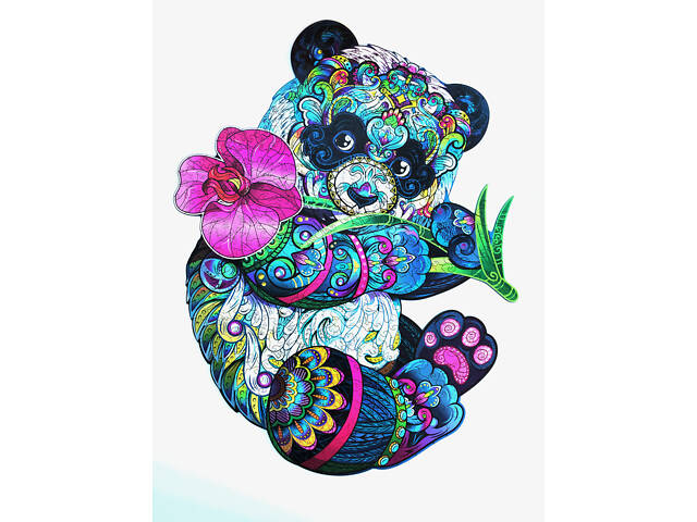 Дерев'яний пазл Панда 396 фігурних елементів у подарунковій упаковці 48,5х65 см - Фото 8