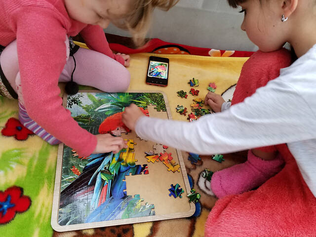 Дерев'яний пазл з підставкою Папуга Ара 150 з підставкою 42х33 см - Фото 3