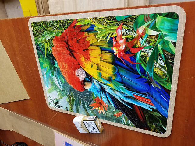 Дерев'яний пазл з підставкою Папуга Ара 150 з підставкою 42х33 см - Фото 5