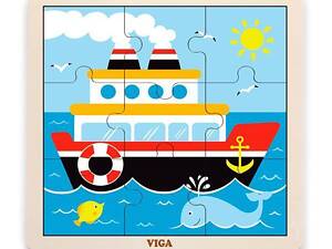 Дерев'яний пазл Viga Toys Кораблик, 9 ел. (51445)
