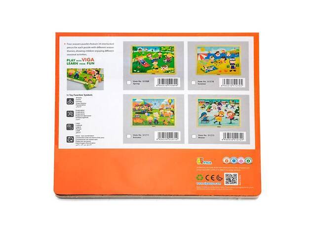 Дерев'яний пазл Viga Toys Пори року: весна, 24 ел. (51269) - Фото 3
