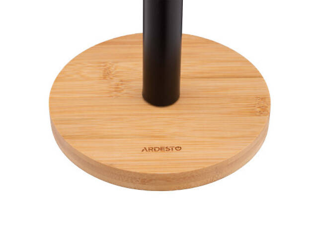Тримач паперових рушників Ardesto Midori 15х34см, метал, бамбук, чорний (AR0913BB) - Фото 5