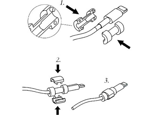 Тримач для кабелю Extradigital Cable Clips Savior for Aplle iPhone, захист від заломів, Red (KBC1738) - Фото 4