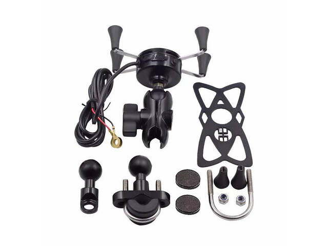 Держатель для телефона на мотоцикл с USB MotoChina (10152 XS-CH01) - Фото 4