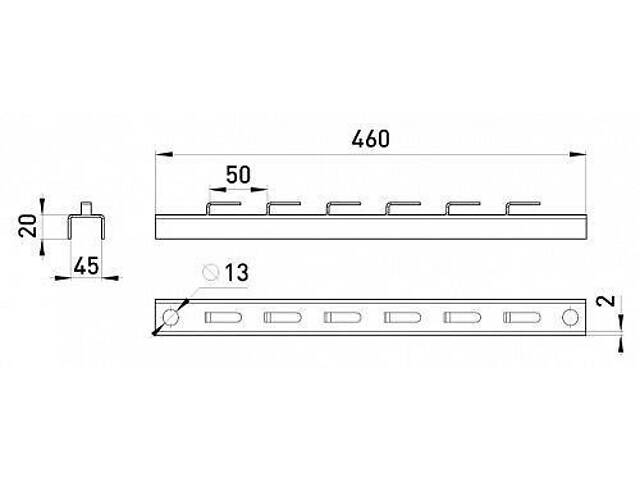 Держатель лотка (используется с резьбовым стержнем) L:460, Енекст [at5-4-40] - Фото 2