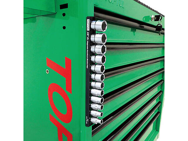 Держатель планка магнитная для головок 3/8'*280*12PCS TOPTUL PBKB3B2612 - Фото 3