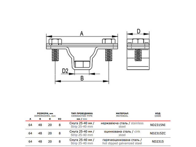 Тримач смуги 40x4мм на стіні гарячеоцинкована сталь [ND2315] Jupiter ДКС - Фото 2