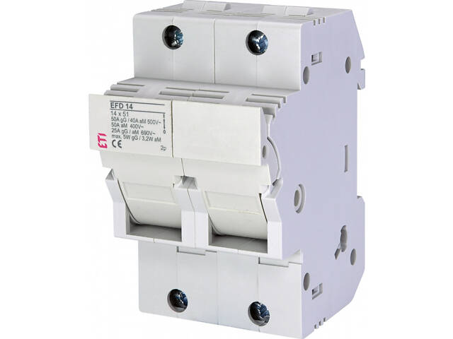 Тримач запобіжника 2P 50A 690В 14х51мм [2560003] EFD 14 ETI - Фото 1