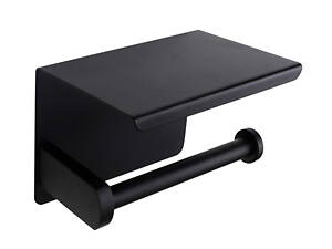 Держатель туалетной бумаги Primo TP01 металлический с полкой - Black