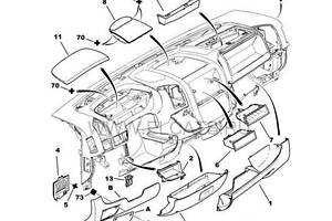 Детали панели (карман,ячейка,заглушка автомагнитоли) PEUGEOT BOXER 2006-2014 735537512