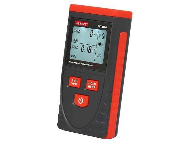 Тестер електромагнітного випромінювання (1-1999В/м, 0.01-99,99 t) WINTACT WT3120 - Фото 3