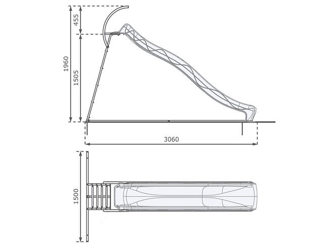 Дитяча гірка для вулиці 3 м. зі сходинками Синій - Фото 2