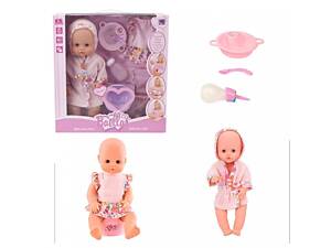 Дитяча іграшка лялька пупс 40 см BAELLAR 7599 п'є воду та пісяє, з аксесуарами для годування