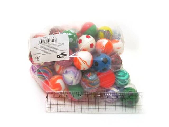 Детская игрушка мяч (шар) прыгун, материал каучук (резина), диаметр 3,2 см (9041-3.2) цвета в ассортименте - Фото 3