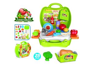 Детская игрушка набор игрушечный с овощами в чемодане, 28 элементов BOWA, арт. 8349A, в кор. 37-9-15 см
