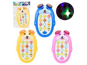 Детская игрушка развивающий телефон 626-16 свет 3 цвета микс (видео в описании)