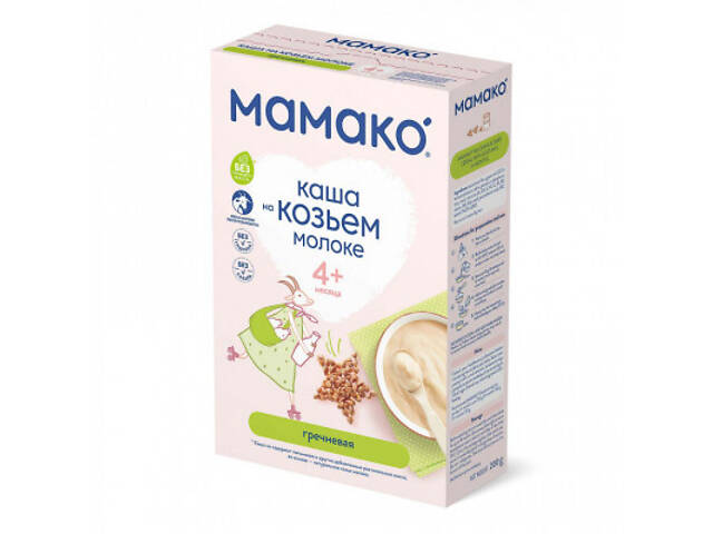 Дитяча каша MAMAKO гречана на козячому молоці 200 г (4607088795994) - Фото 1