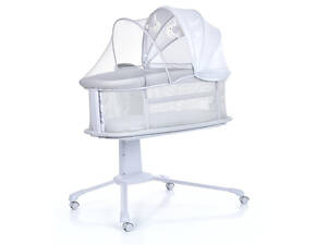 Дитяче ліжечко-люлька 3 в 1 Mastela 3328 приставна, музика, таймер, москітна сітка, білий
