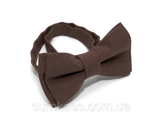 Дитячий матовий темно-коричневий краватка-метелик DGB-2654 - Фото 3