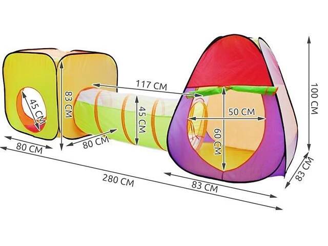 Дитяча палатка Iglo + тунель + 200м'ячів - 2880 - Фото 4
